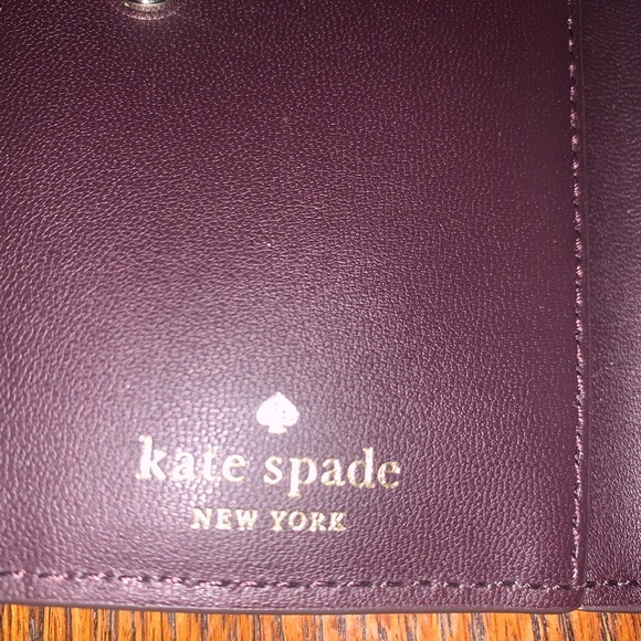 Kate Spade Briar Lane Bronze Quilted Metallic Leather Mikey Keychain Card Wallet - Picture 2 of 12